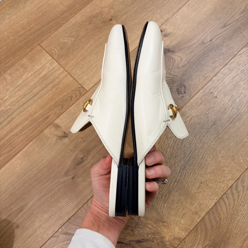 GUCCI Princetown horsebit mule in white leather - Size 38 / US 8 - Picture 11 of 12